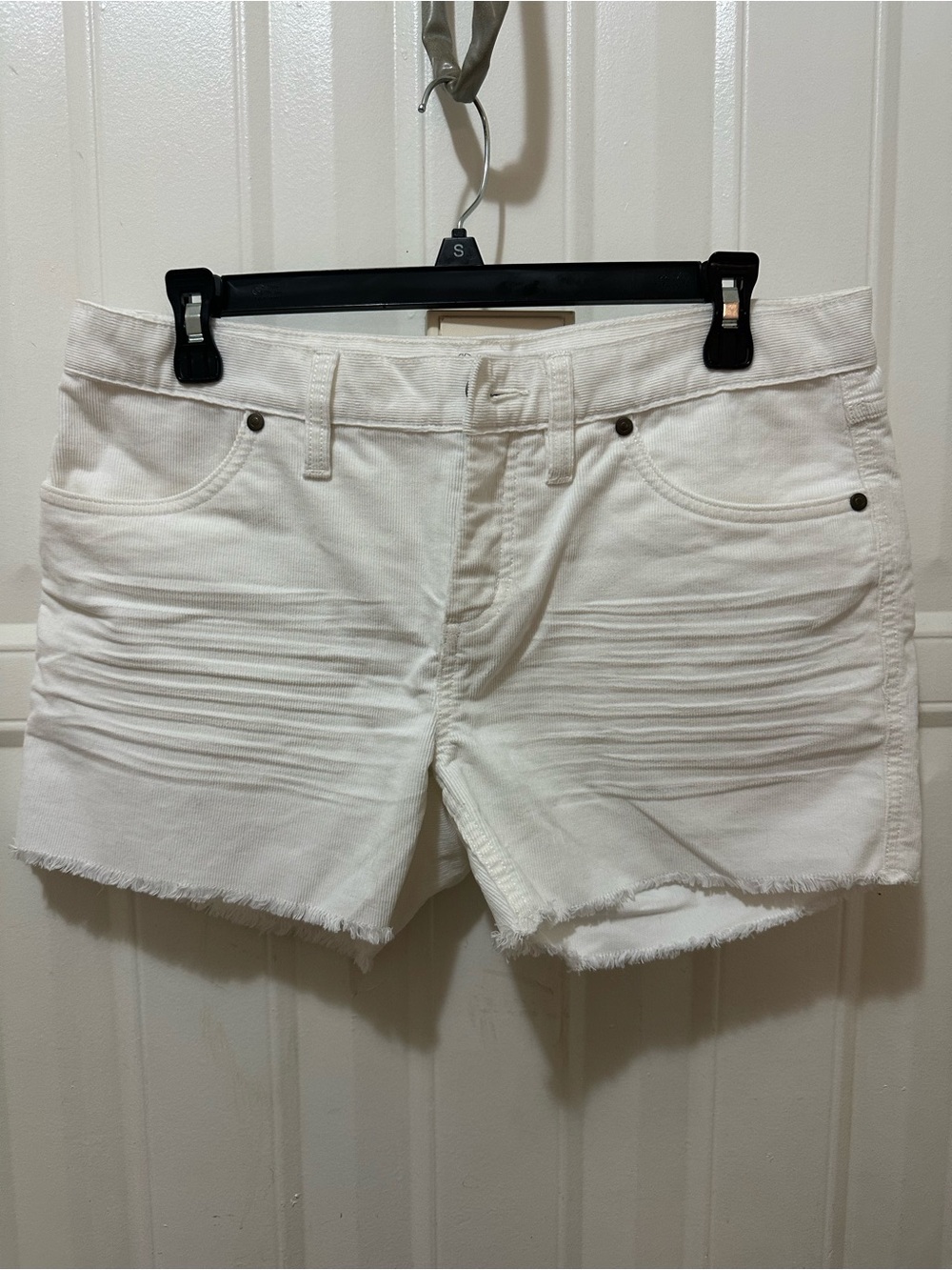 Carve Designs White Frayed Hem Denim Shorts